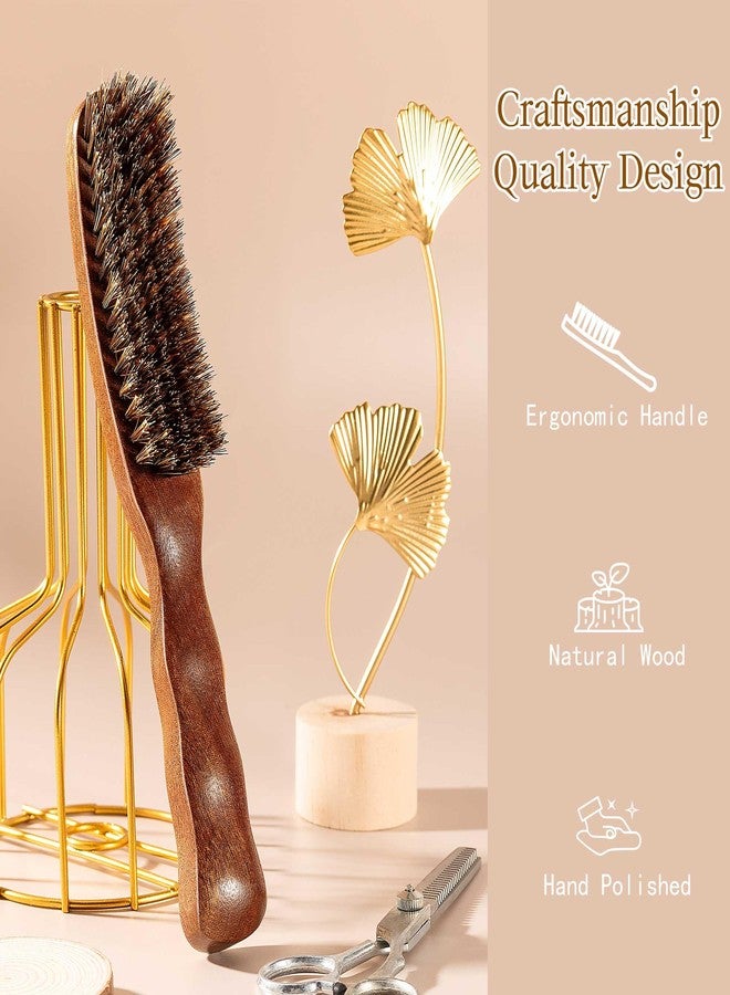 STYLEMATE فرشاة شعر ستايلميت ذات شعيرات الخنزير البري، فرشاة شعر ناعمة للشعر الخفيف والناعم، فرشاة تنعيم الشعر للنساء والرجال والأطفال - مقبض خشبي خفيف الوزن من خشب السابيلي - Image 2